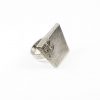 Iosif. Silver trapezoidal Rhodium plated ring with special detail.