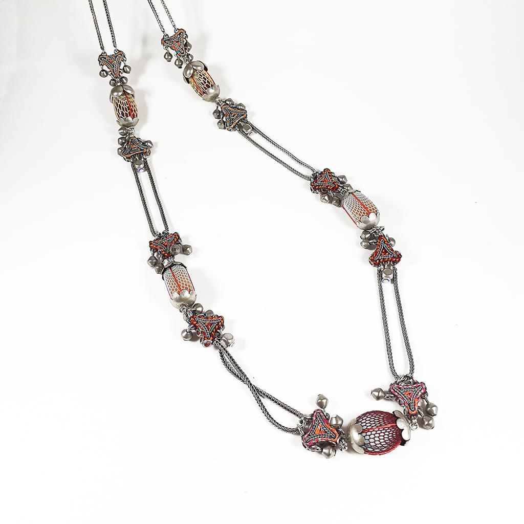Ayala Bar. Long necklace with five beads and threads.