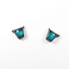 Niki Boli. Square doublet earrings with turquoise.