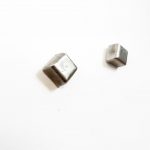 Iosif. Cubic silver earrings with rhodium plated. side view