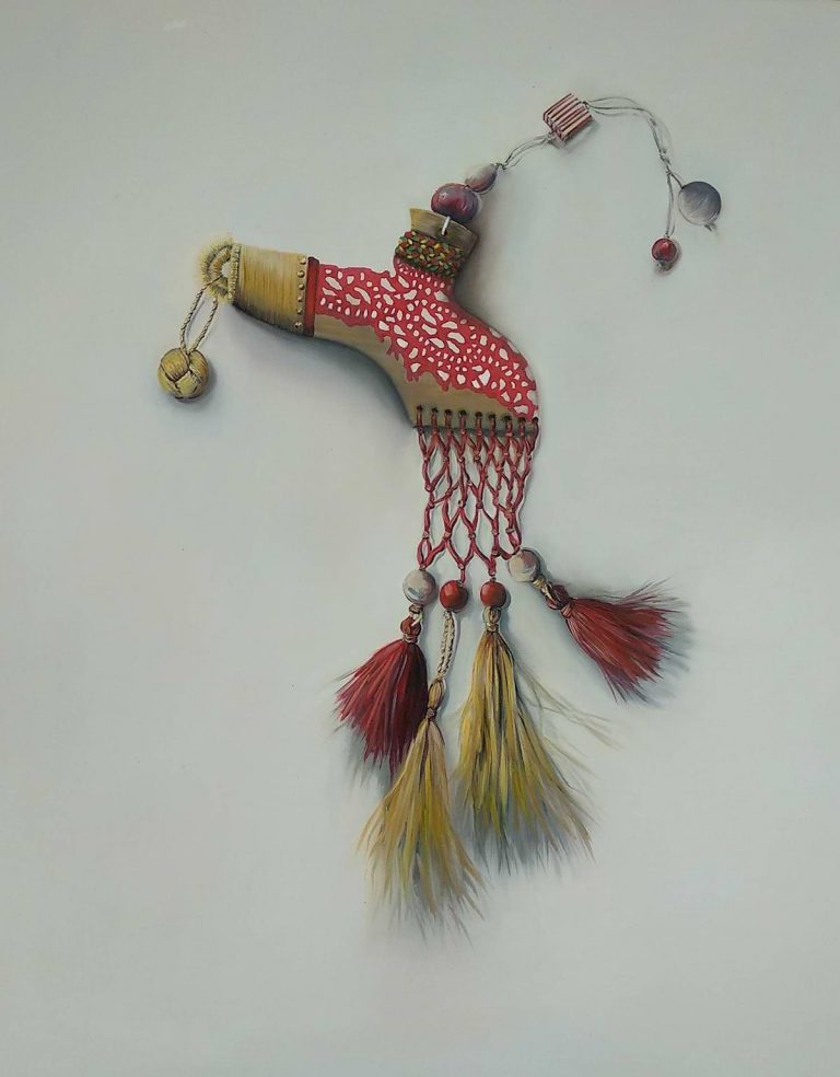 Maria Panagiotou, Painting a talisman with threads & tassels