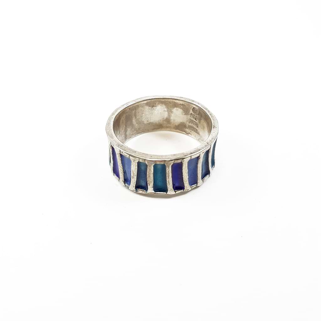 Iosif. Ring with enamel in blue shades.